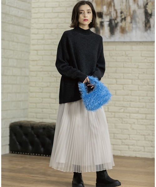 OPAQUE.CLIP(オペークドットクリップ)の「◆ミドルゲージハイネックニット/FILIVIVI・フィルビビ【洗える】(ニット/セーター・レディース・ベージュ×ブラック/グレー/チャコールグレー・36/38/40/42)」の19枚目の写真