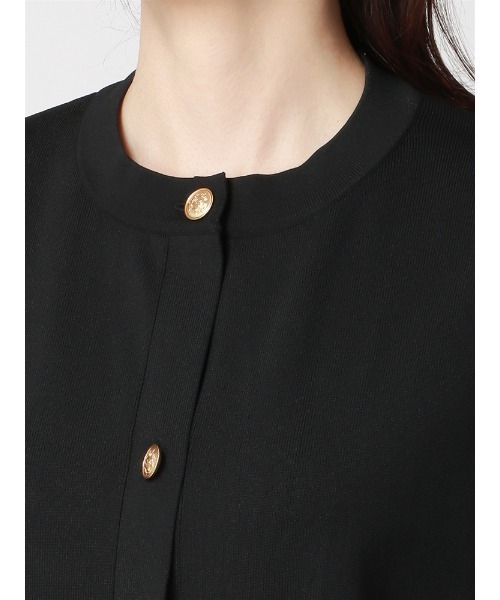 【セール】ラウンドネックニットジレ ハンドウォッシュ ポリエステル 無地 メタルボタン（ベスト）｜SUIT SQUARE（スーツスクエア）