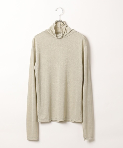 BAYFLOW（ベイフロー）の「[レイヤードスタイルにも]ラメハイネックプルオーバー（Tシャツ/カットソー・レディース・ブラック/ピンク/アイボリー・FREE）」の13枚目の写真