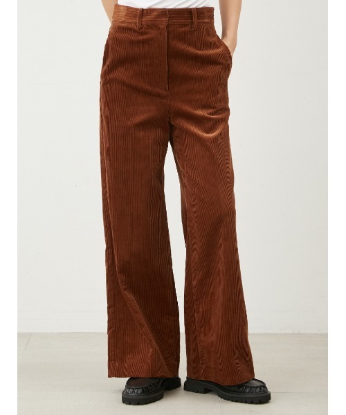 Mila Owen（ミラオーウェン）の「【WEB限定00サイズ】ハイウエストワイドストレート太コールパンツ（その他パンツ・レディース・ブラウン/ピンク/ネイビー・0/1/00）」の2枚目の写真