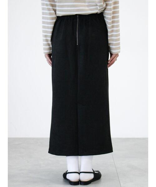 Lugnoncure（ルノンキュール）の「【選べる着丈】スウェード調タイトスカート（スカート・レディース・ベージュ/ネイビー/ブラック/チャコールグレー・ﾌﾘｰ(L)/ﾌﾘｰ(M)）」の5枚目の写真