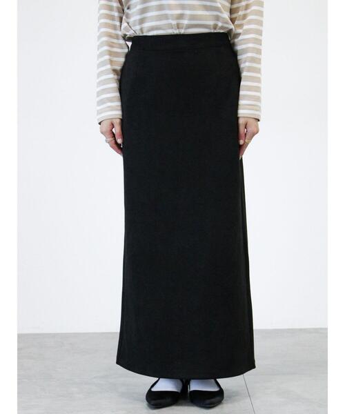 Lugnoncure（ルノンキュール）の「【選べる着丈】スウェード調タイトスカート（スカート・レディース・ベージュ/ネイビー/ブラック/チャコールグレー・ﾌﾘｰ(L)/ﾌﾘｰ(M)）」の7枚目の写真