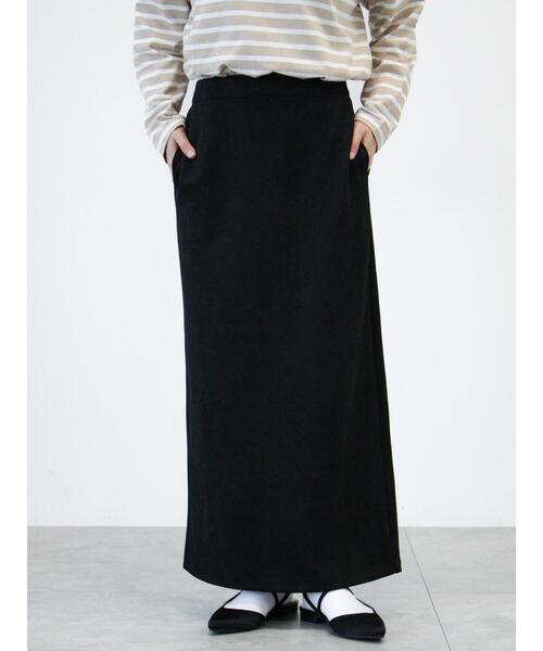 Lugnoncure（ルノンキュール）の「【選べる着丈】スウェード調タイトスカート（スカート・レディース・ベージュ/ネイビー/ブラック/チャコールグレー・ﾌﾘｰ(L)/ﾌﾘｰ(M)）」の8枚目の写真