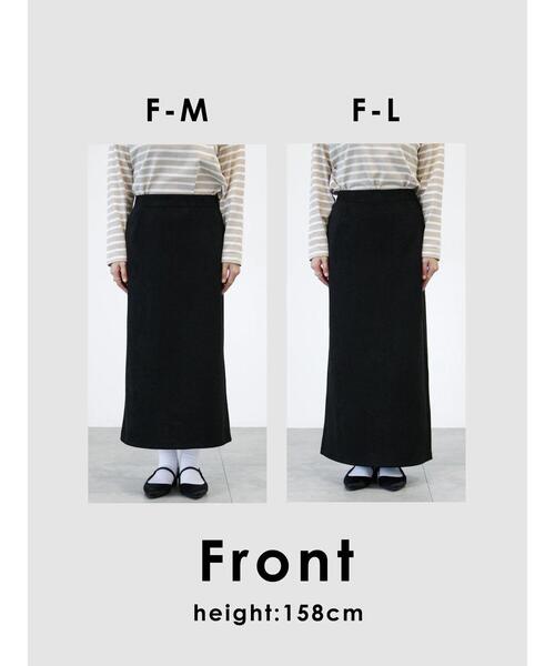 Lugnoncure（ルノンキュール）の「【選べる着丈】スウェード調タイトスカート（スカート・レディース・ベージュ/ネイビー/ブラック/チャコールグレー・ﾌﾘｰ(L)/ﾌﾘｰ(M)）」の11枚目の写真