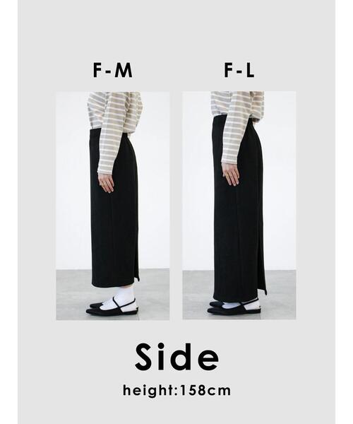 Lugnoncure（ルノンキュール）の「【選べる着丈】スウェード調タイトスカート（スカート・レディース・ベージュ/ネイビー/ブラック/チャコールグレー・ﾌﾘｰ(L)/ﾌﾘｰ(M)）」の12枚目の写真