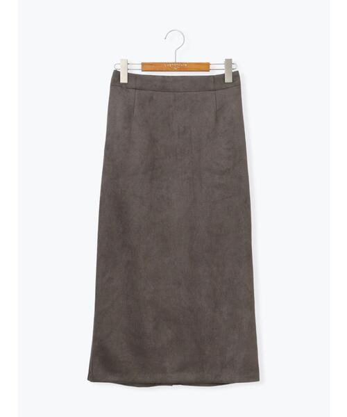 Lugnoncure（ルノンキュール）の「【選べる着丈】スウェード調タイトスカート（スカート・レディース・ベージュ/ネイビー/ブラック/チャコールグレー・ﾌﾘｰ(L)/ﾌﾘｰ(M)）」の14枚目の写真