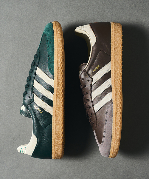 417 EDIFICE(フォーワンセブンエディフィス)の「ADIDAS / アディダス SAMBA OG NJW02(スニーカー・メンズ・ブラウン/グリーン・26.5cm/27cm/27.5cm/28cm/26cm)」の4枚目の写真