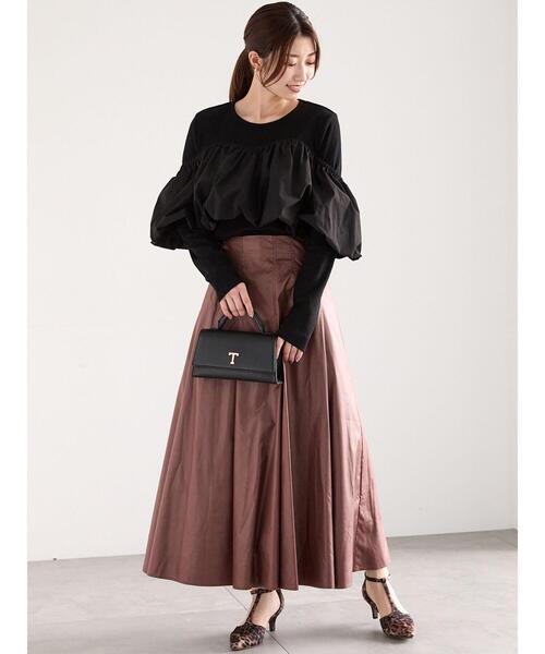 Te chichi(テチチ)の「オフショルドッキングトップス(Tシャツ/カットソー・レディース・ブラック/グレー・F)」の4枚目の写真