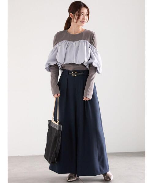 Te chichi(テチチ)の「オフショルドッキングトップス(Tシャツ/カットソー・レディース・ブラック/グレー・F)」の7枚目の写真