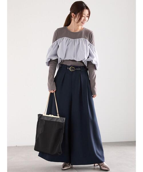 Te chichi(テチチ)の「オフショルドッキングトップス(Tシャツ/カットソー・レディース・ブラック/グレー・F)」の8枚目の写真