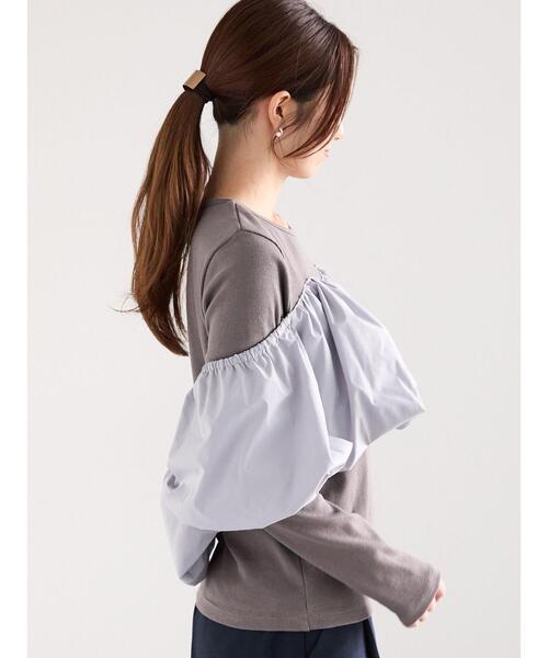 Te chichi(テチチ)の「オフショルドッキングトップス(Tシャツ/カットソー・レディース・ブラック/グレー・F)」の10枚目の写真