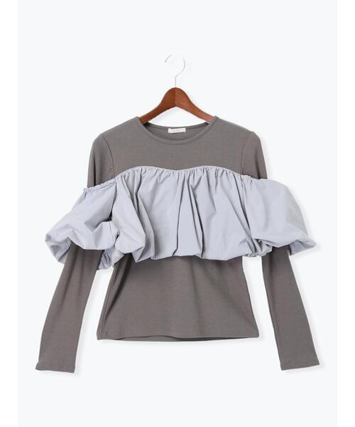 Te chichi(テチチ)の「オフショルドッキングトップス(Tシャツ/カットソー・レディース・ブラック/グレー・F)」の13枚目の写真