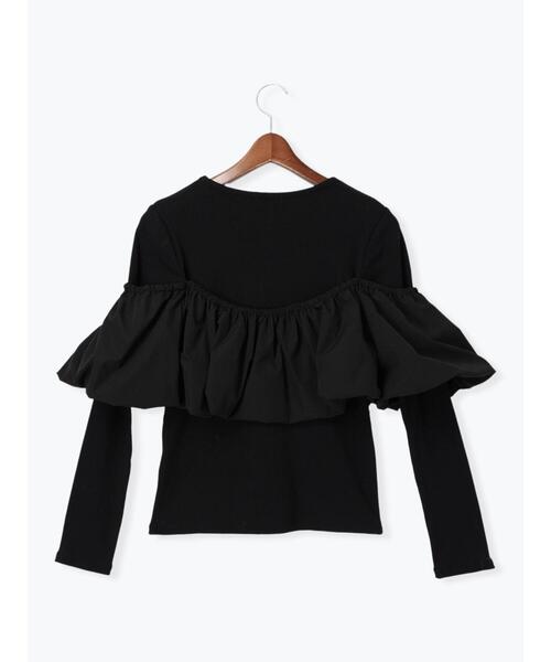 Te chichi(テチチ)の「オフショルドッキングトップス(Tシャツ/カットソー・レディース・ブラック/グレー・F)」の15枚目の写真