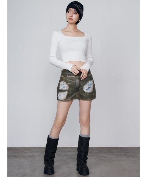 EMODA（エモダ）の「スタッズロゴビーニー（ニットキャップ/ビーニー・レディース・レッド/ブラック・FREE）」の10枚目の写真