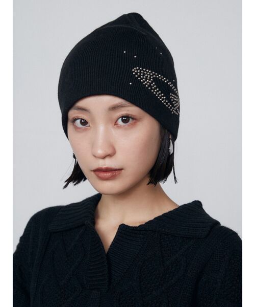 EMODA（エモダ）の「スタッズロゴビーニー（ニットキャップ/ビーニー・レディース・レッド/ブラック・FREE）」の11枚目の写真