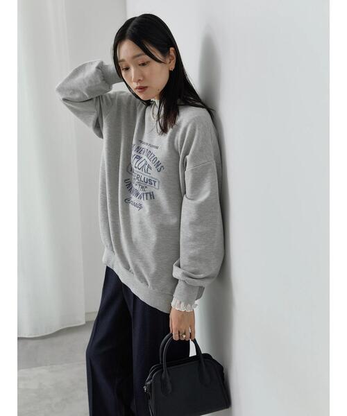 Samansa Mos2 blue（サマンサモスモスブルー）の「衿袖フリルレースロンT（Tシャツ/カットソー・レディース・オフホワイト/ブラック/キナリ・F）」の11枚目の写真