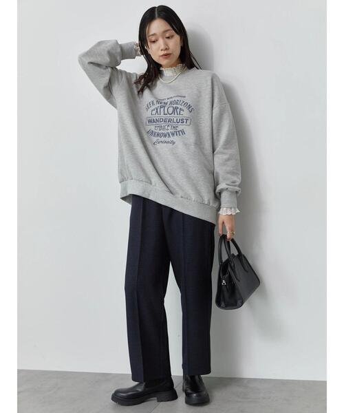 Samansa Mos2 blue（サマンサモスモスブルー）の「衿袖フリルレースロンT（Tシャツ/カットソー・レディース・オフホワイト/ブラック/キナリ・F）」の16枚目の写真