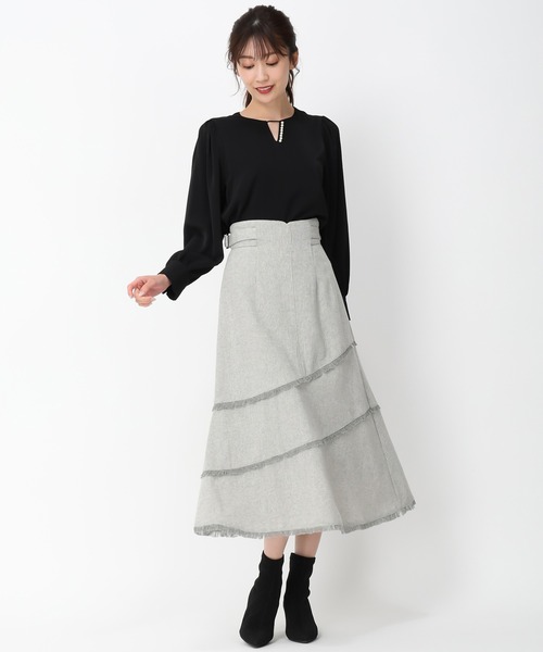 MISCH MASCH(ミッシュマッシュ)の「フリンジAラインスカート/MM447218(スカート・レディース・ブラック/ライトグレー・S/M)」の18枚目の写真