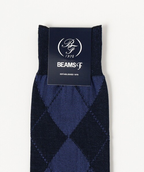 BEAMS F（ビームスエフ）の「コットン 2トーン アーガイルソックス（ソックス/靴下・メンズ・ネイビー/ブラック・ONE SIZE）」の3枚目の写真