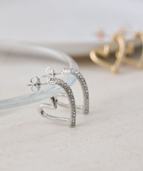 ROPE' PICNIC（ロペピクニック）の「ハートフープピアス（ピアス（両耳用）・レディース・シルバー/ゴールド・FREE）」の2枚目の写真