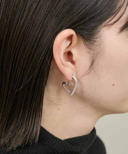 ROPE' PICNIC（ロペピクニック）の「ハートフープピアス（ピアス（両耳用）・レディース・シルバー/ゴールド・FREE）」の4枚目の写真