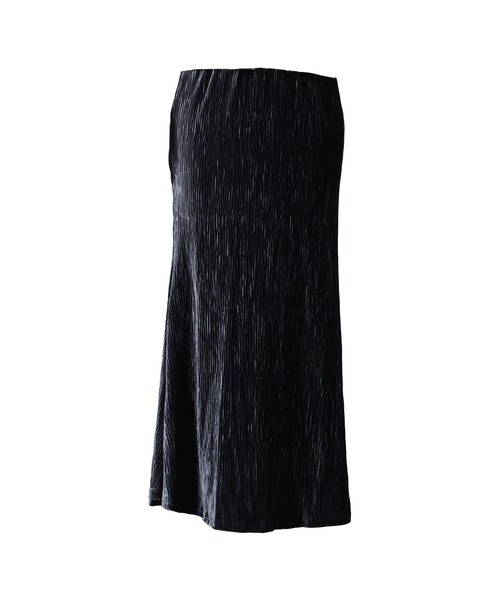 DAY CLOSET（デイ クローゼット）の「【表情変わる光沢感】きれいめ ランダムプリーツ ベロア マーメイドスカート レディース（スカート・レディース・ブラック/ネイビー/ダークブラウン/ベージュ・FREE）」の6枚目の写真