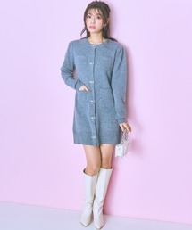 marun | ＜大きいサイズ＞ ビジューデザインロングカーディガン marun(カーディガン/ボレロ)