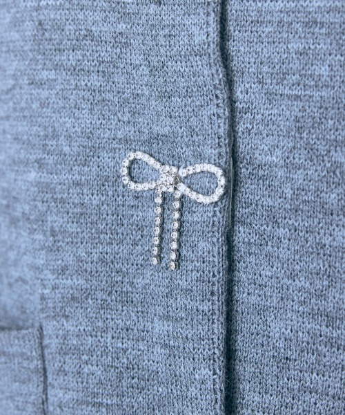 marun（マルン）の「＜大きいサイズ＞ ビジューデザインロングカーディガン marun（カーディガン/ボレロ・レディース・杢グレー/ブラック・5L/4L/3L/LL/L）」の8枚目の写真