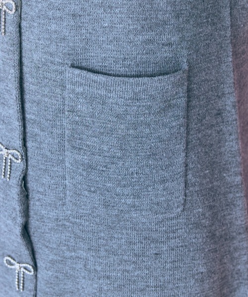 marun（マルン）の「＜大きいサイズ＞ ビジューデザインロングカーディガン marun（カーディガン/ボレロ・レディース・杢グレー/ブラック・5L/4L/3L/LL/L）」の11枚目の写真