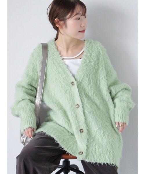 ehka sopo（エヘカソポ）の「Vネックモンスターカーディガン（カーディガン/ボレロ・レディース・ピンク/ブルー/キナリ/ミント・F）」の3枚目の写真