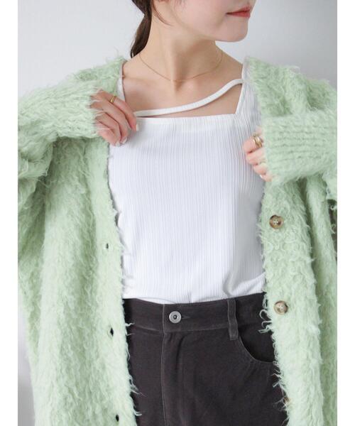 ehka sopo（エヘカソポ）の「Vネックモンスターカーディガン（カーディガン/ボレロ・レディース・ピンク/ブルー/キナリ/ミント・F）」の5枚目の写真