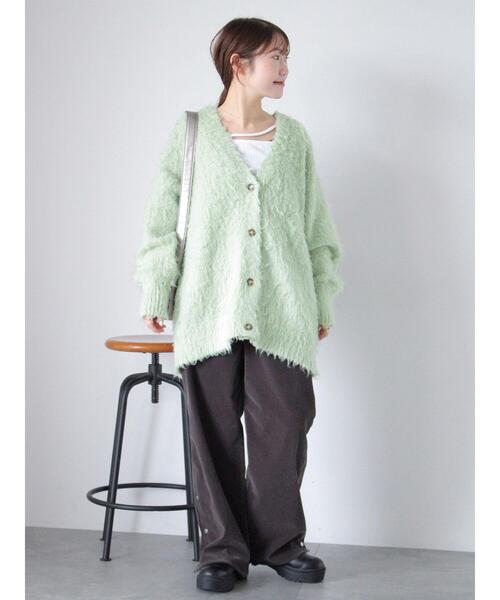 ehka sopo（エヘカソポ）の「Vネックモンスターカーディガン（カーディガン/ボレロ・レディース・ピンク/ブルー/キナリ/ミント・F）」の6枚目の写真