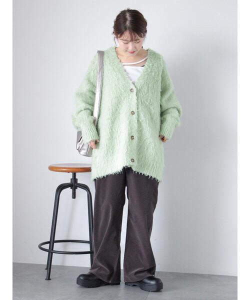 ehka sopo（エヘカソポ）の「Vネックモンスターカーディガン（カーディガン/ボレロ・レディース・ピンク/ブルー/キナリ/ミント・F）」の7枚目の写真