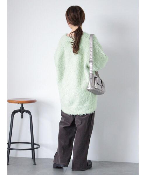 ehka sopo（エヘカソポ）の「Vネックモンスターカーディガン（カーディガン/ボレロ・レディース・ピンク/ブルー/キナリ/ミント・F）」の9枚目の写真