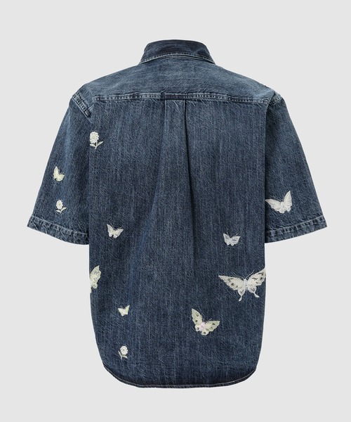 【関税込み】OUR LEGACY ブルー Beyond デニム 半袖シャツ OUR LEGACY BEYOND SHIRT SHORTSLEEVE（シャツ/ブラウス）｜Our