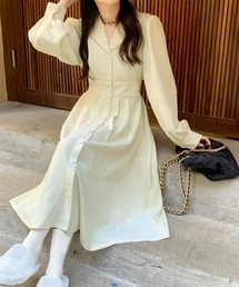 コーデュロイ開襟ワンピース