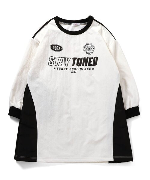 algy（アルジー）の「あったかゲームロゴワンピ（ワンピース・キッズ・ピンク/オフホワイト/ブラック・SMALL/MEDIUM/X-SMALL/XX-SMALL）」の2枚目の写真