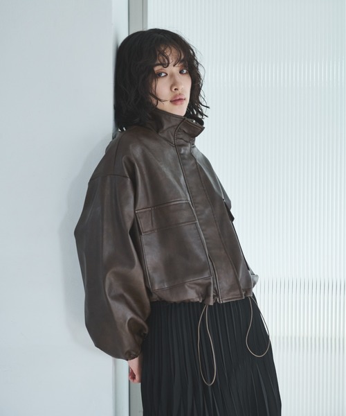 お値下げ不可　ココディール　レザーショートブルゾン エコレザーショートブルゾン（ブルゾン）｜Trish（トリッシュ