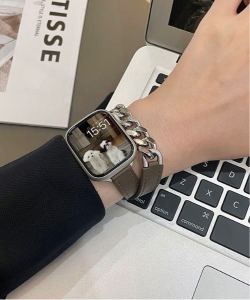 Burner(バーナー)の「【OKUOKU 0909】Apple Watch Band アップルウォッチ バンド 替えベルト くすみカラー oku-awatch-693312473109-36 Yy【RBTS】(デジタル腕時計・レディース・キャメル/ライトアッシュグレー/アッシュグレー/グレイッシュベージュ/ブラック/アイボリー・40/44)」の4枚目の写真