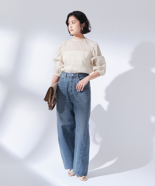 journal standard L'essage(ジャーナルスタンダードレサージュ)の「アンティークデニム ギャザーパンツ(デニムパンツ・レディース・ブルー・38/36)」の20枚目の写真