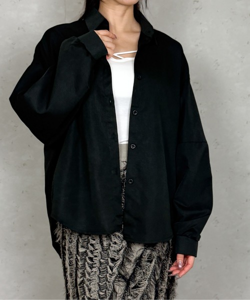 Per sist ence（パーシエンス）の「ビッグシルエットシャツ（シャツ/ブラウス・レディース・ベージュ/ブラック/ホワイト・MEDIUM/LARGE/SMALL）」の8枚目の写真