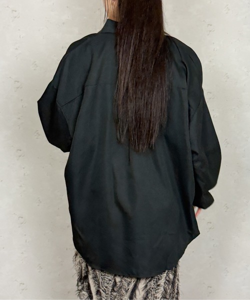 Per sist ence（パーシエンス）の「ビッグシルエットシャツ（シャツ/ブラウス・レディース・ベージュ/ブラック/ホワイト・MEDIUM/LARGE/SMALL）」の13枚目の写真