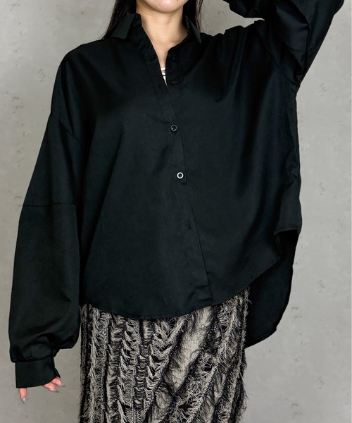 Per sist ence（パーシエンス）の「ビッグシルエットシャツ（シャツ/ブラウス・レディース・ベージュ/ブラック/ホワイト・MEDIUM/LARGE/SMALL）」の11枚目の写真