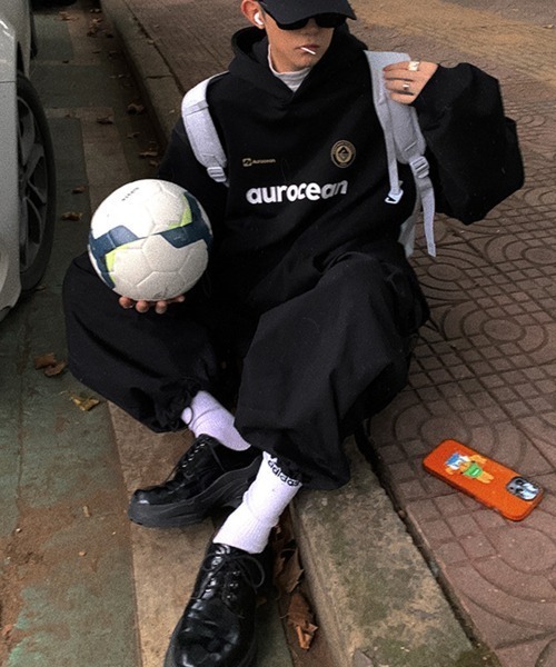 NOWLE（ノウル）の「【NOWLE】スポーツミックス プルオーバー パーカー（パーカー・メンズ・ブラック・X-LARGE/MEDIUM/LARGE）」の3枚目の写真