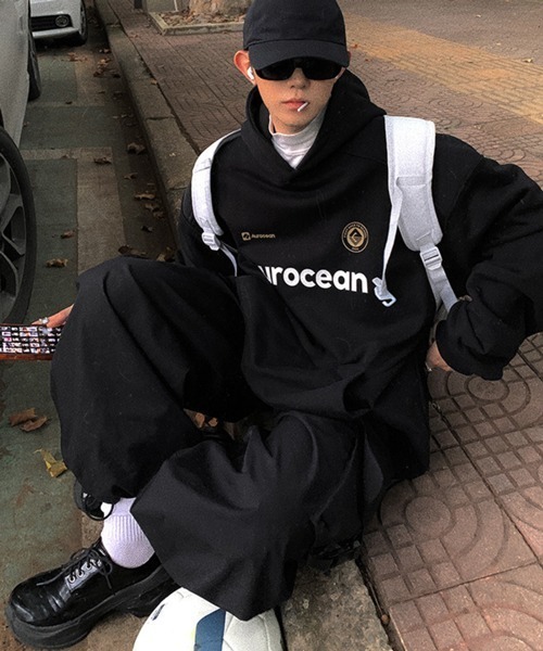 NOWLE（ノウル）の「【NOWLE】スポーツミックス プルオーバー パーカー（パーカー・メンズ・ブラック・X-LARGE/MEDIUM/LARGE）」の8枚目の写真