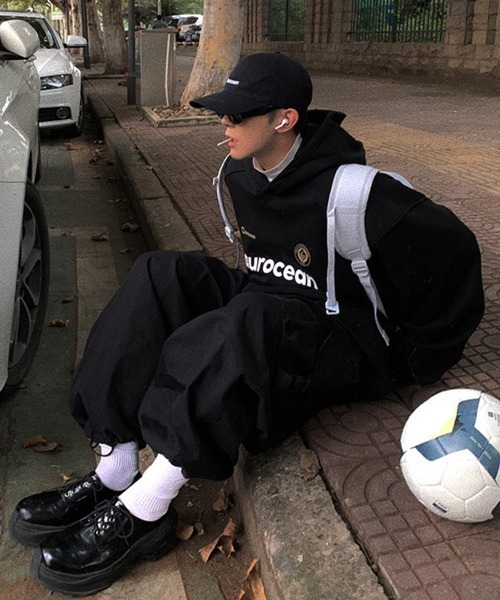 NOWLE（ノウル）の「【NOWLE】スポーツミックス プルオーバー パーカー（パーカー・メンズ・ブラック・X-LARGE/MEDIUM/LARGE）」の9枚目の写真