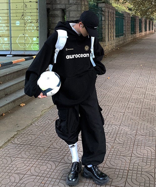 NOWLE（ノウル）の「【NOWLE】スポーツミックス プルオーバー パーカー（パーカー・メンズ・ブラック・X-LARGE/MEDIUM/LARGE）」の10枚目の写真