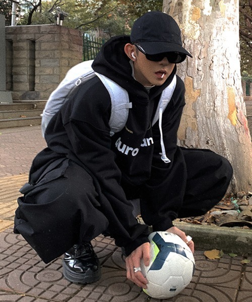 NOWLE（ノウル）の「【NOWLE】スポーツミックス プルオーバー パーカー（パーカー・メンズ・ブラック・X-LARGE/MEDIUM/LARGE）」の12枚目の写真