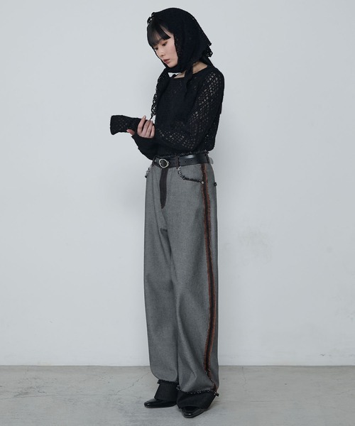 le ELMi（ルエルミ）の「Multiway brushed lace tops ＆ babushka scarf set / マルチウェイ 起毛レーストップス ＆ バブーシュカ スカーフ セット（Tシャツ/カットソー・レディース・アイボリー/ブラック・FREE）」の16枚目の写真