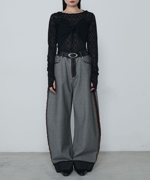 le ELMi（ルエルミ）の「Multiway brushed lace tops ＆ babushka scarf set / マルチウェイ 起毛レーストップス ＆ バブーシュカ スカーフ セット（Tシャツ/カットソー・レディース・アイボリー/ブラック・FREE）」の20枚目の写真